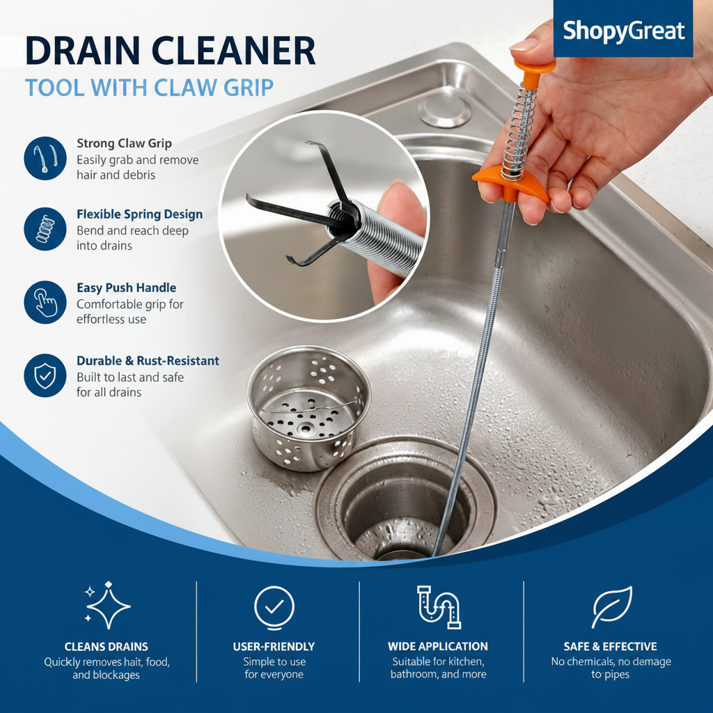 60CM Drain Cleaning Snake Tool – Clog hait & Sink Clog Remover